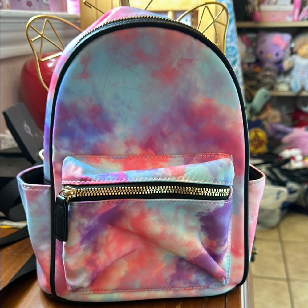 Colorful Kids Backpack with Gold Accents